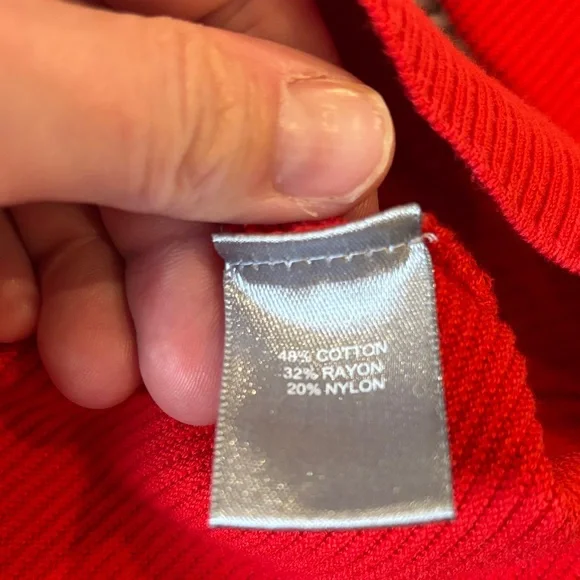 Vibrant Red Women's Sweater with Button Accents - Picture 9 of 12